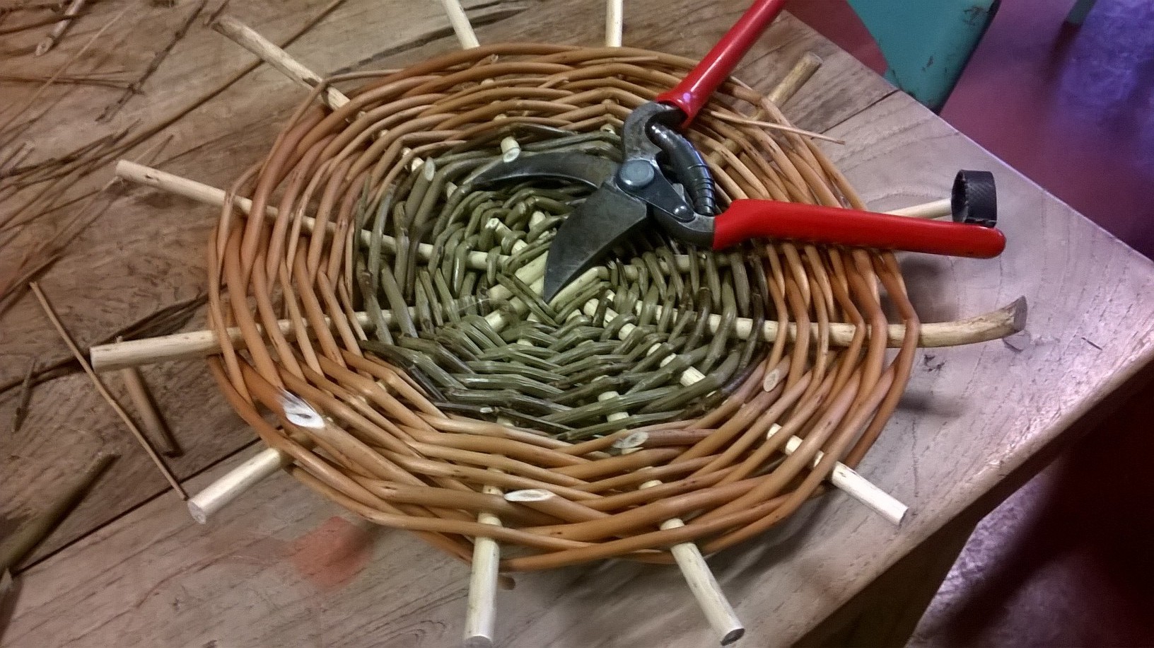 Basket Making; the completed base
