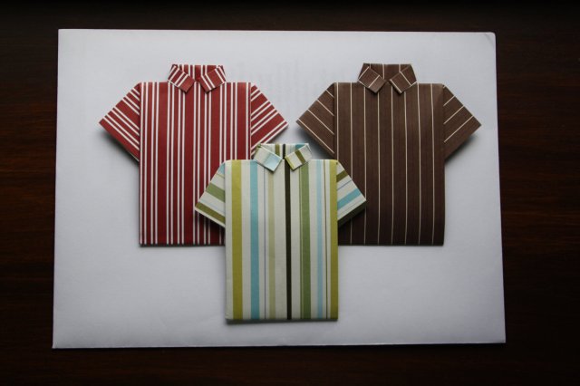 Fathers Day Origami Shirt Card