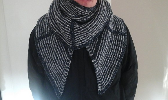 Steven Wests Clockwork Shawl in recycled cotton yarn