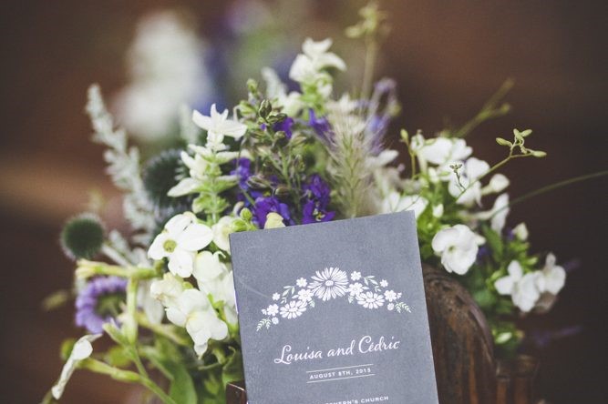 wedding flowers with card