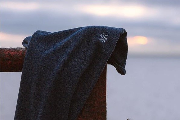 Navy top with embroidery detail