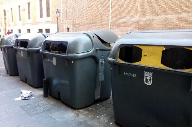 photo of recycling bins