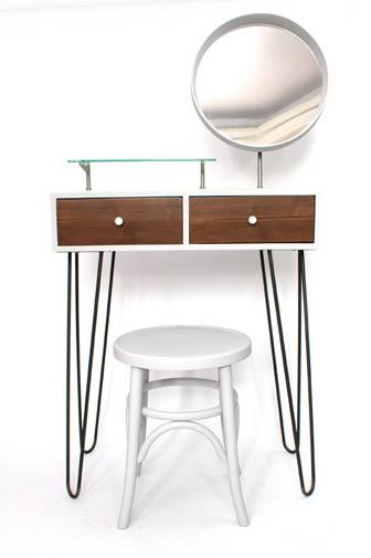 console table with mirror and seat