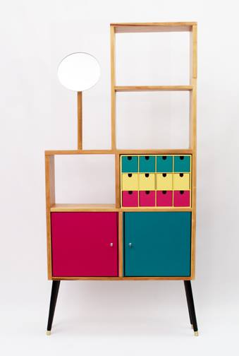 colourful shelving unit