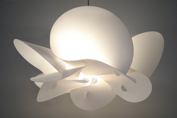 white modern light fitting
