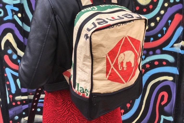 woman wearing backpack