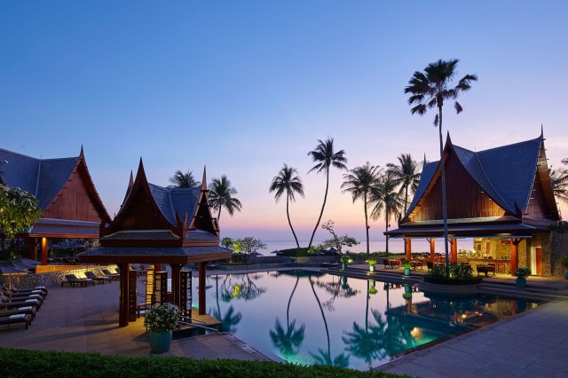 Thai resort at dusk