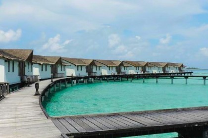 chalets over tropical sea