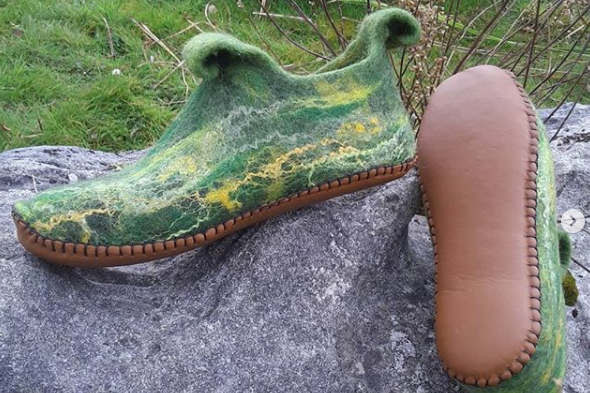 handcrafted felt slippers