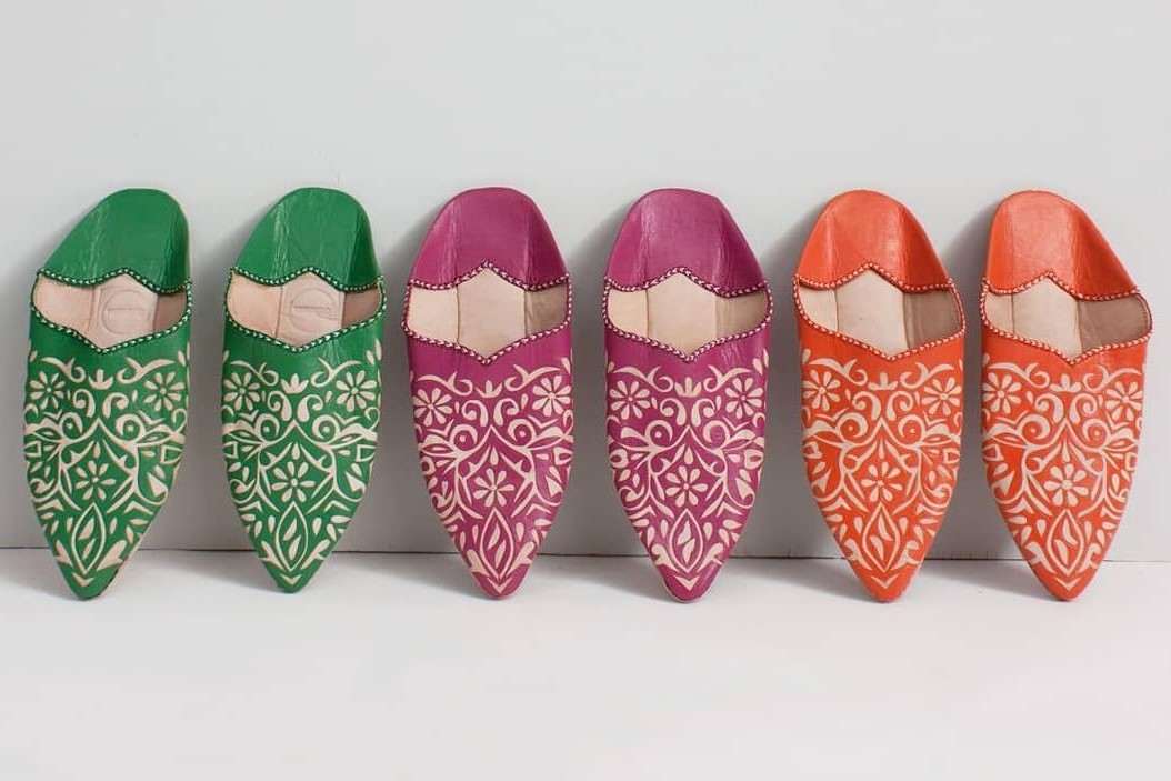 vegetable tanned leather Moroccan slippers