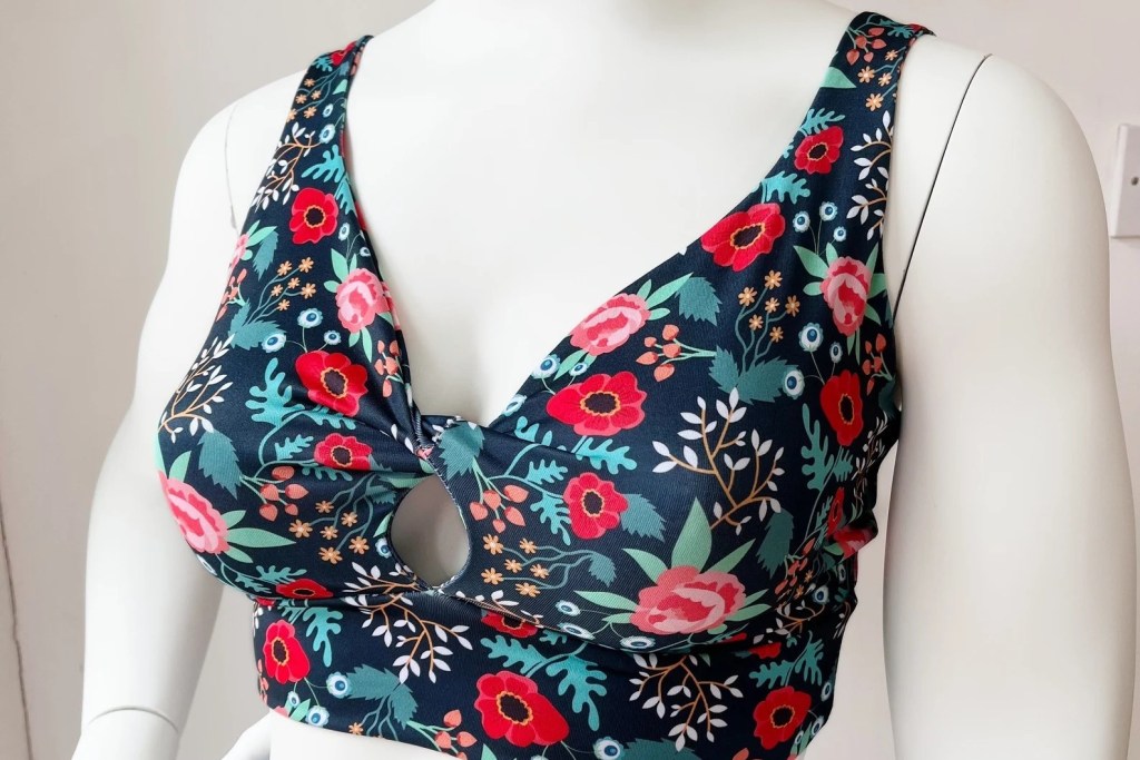 Colourful Bikini top made in recycled polyester